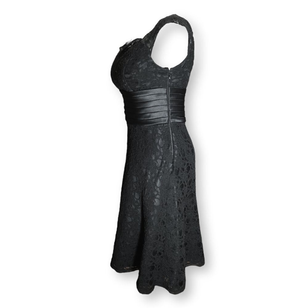 White House Black Market Black Lace Overlay A-Line Dress Shoulder Cockta… - Picture 4 of 12
